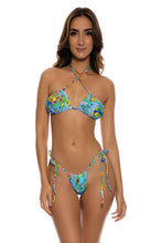 AMALFI - Multiway Scrunched Cup Bandeau Top & Seamless String Brazilian Tie Side Bottom • Multicolor