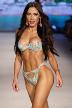 IL MARE - Scalloped Balconette Top & Reversible High Leg Peek A Boo Ring Bottom • Aqua Runway