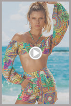 POSITANO - Ring Tie Crop Top & Shorts • Multicolor