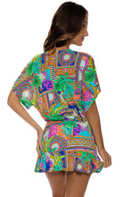 POSITANO - Playera V Neck Ruffle Dress • Multicolor