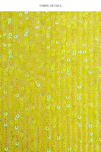 CHASING STARS - Sequins Balconette Top & Sequins Multi Strap Brazilian Bottom • Neon Yellow