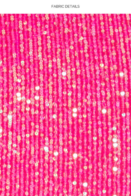 CHASING STARS - Sequins Balconette Top & Sequins Mini Skirt • Pink