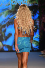 CHASING STARS - Sequins Balconette Top & Sequins Mini Skirt • Sky Blue Runway