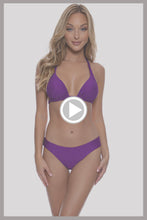 PURPLE OCEAN - Triangle Halter Top & Seamless Full Ruched Back Bottom • Purple