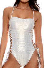 GOLDEN LULI - Square Neck Lace Up One Piece • Gold