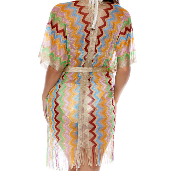 HERE COMES THE SUN - Open Front Tie Short Poncho