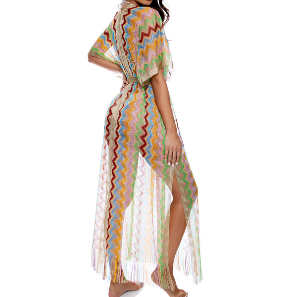 HERE COMES THE SUN - Open Front Tie Long Poncho