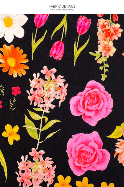 LULI'S SECRET GARDEN - Square Neck Drawstring Side One Piece • Multicolor