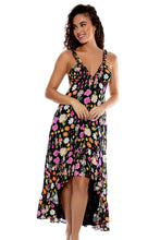 LULI'S SECRET GARDEN - Deep V High Low Dress • Multicolor