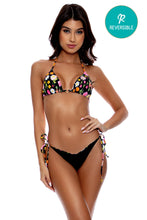 LULI'S SECRET GARDEN - Looped Triangle Top & Seamless Ruched Back Brazilian Tie Side Bottom • Multicolor Influencer