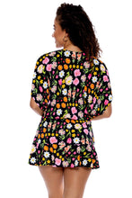 LULI'S SECRET GARDEN - Playera V Neck Ruffle Dress • Multicolor