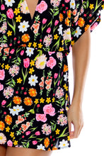 LULI'S SECRET GARDEN - Playera V Neck Ruffle Dress • Multicolor