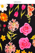 LULI'S SECRET GARDEN - Playera V Neck Ruffle Dress • Multicolor