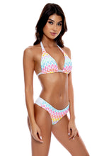 LULI POP - Triangle Halter Top & Seamless Full Ruched Back Bottom • Multicolor