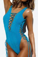 OLAS - Open Side One Piece Bodysuit • Blue