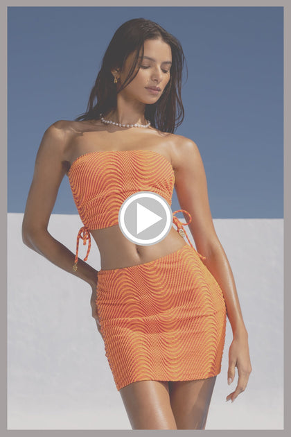 OLAS - Drawstring Tube Top & Mini Skirt • Orange