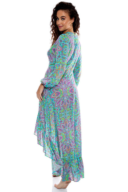 GROOVY LULI - Hi lo Long Sleeve Dress • Multicolor