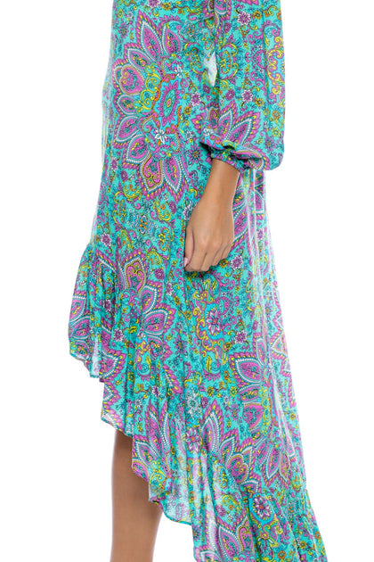 GROOVY LULI - Hi lo Long Sleeve Dress • Multicolor