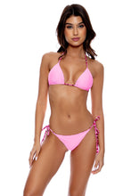 WILD THING - Seamless Triangle Top & Seamless Ruched Back Brazilian Tie Side Bottom • Neon Pink