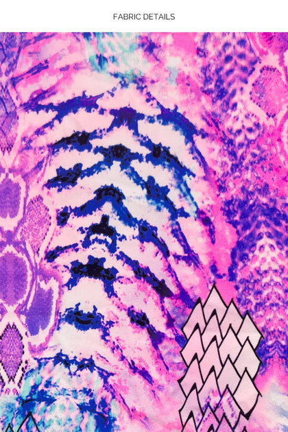 LULI INSTINCT - Crystallized Seamless Triangle Top & Crystallized Seamless Wavy Ruched Back Tie Side Bottom • Blue|pink