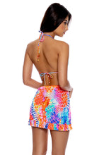 DANCING QUEEN - Seamless Triangle Top & Ruffle Sarong Mini Skirt • Multicolor