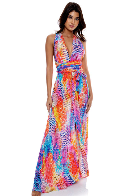 DANCING QUEEN - Convertible Maxi Dress • Multicolor
