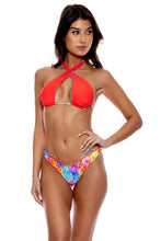 DANCING QUEEN - Cross Halter Top & Strappy Loop Brazilian Scrunch Bottom • Multicolor