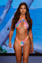 DANCING QUEEN - Cross Halter Top & High Leg Brazilian Bottom • Multicolor Runway