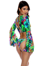 LULI'S SELVA - Bell Sleeve Crop Top & High Leg Brazilian Bottom • Multicolor