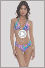 JUNGLE FEVER - Triangle Halter Top & Seamless Full Ruched Back Bottom • Multicolor