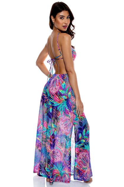 JUNGLE FEVER - Cut Out Long Dress • Multicolor