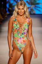 LULI TROPICS - Open Side One Piece Bodysuit • Multicolor Runway