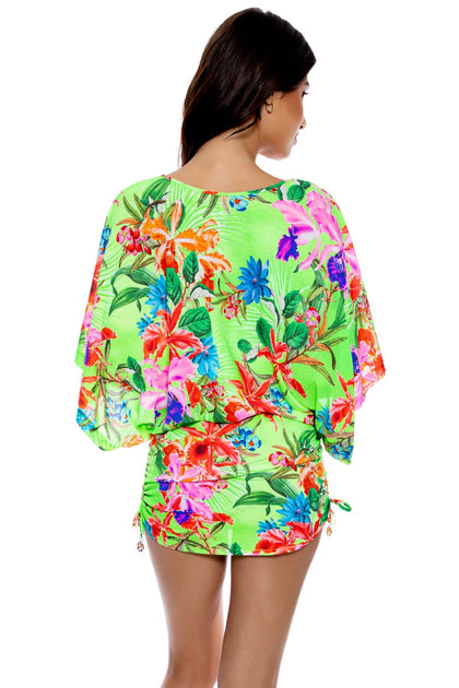 LULI TROPICS - Cabana V Neck Dress • Multicolor