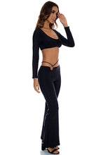 READY TO WEAR - Crop Top & Flare Pant • Black