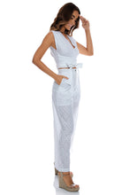READY TO WEAR - Sleeveless Top & Wide Pant • White