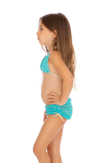 BURBUJAS DE AMOR - Triangle Top Skirt Bottom Bikini • Aqua