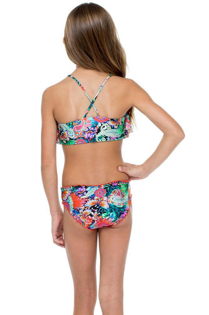 VIVA CUBA - Ruffle Layered Top Ruched Back Bikini • Multicolor